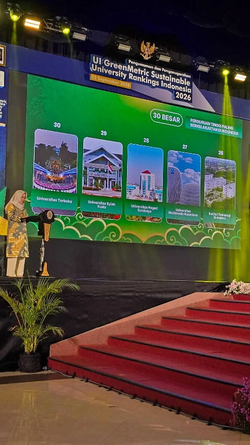 Universitas Terbuka menempati peringkat 30 nasional UI GreenMetric 2026