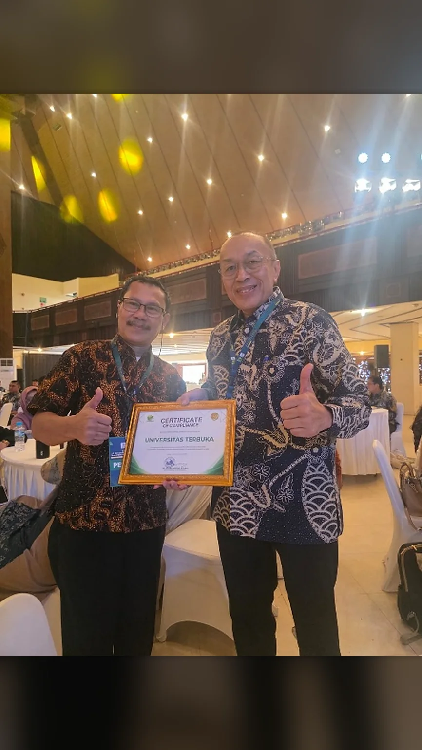 Sertifikat UI GreenMetric 2026 untuk Universitas Terbuka